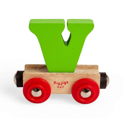 Bigjigs Rail Name Letters V Wooden Train Accessory