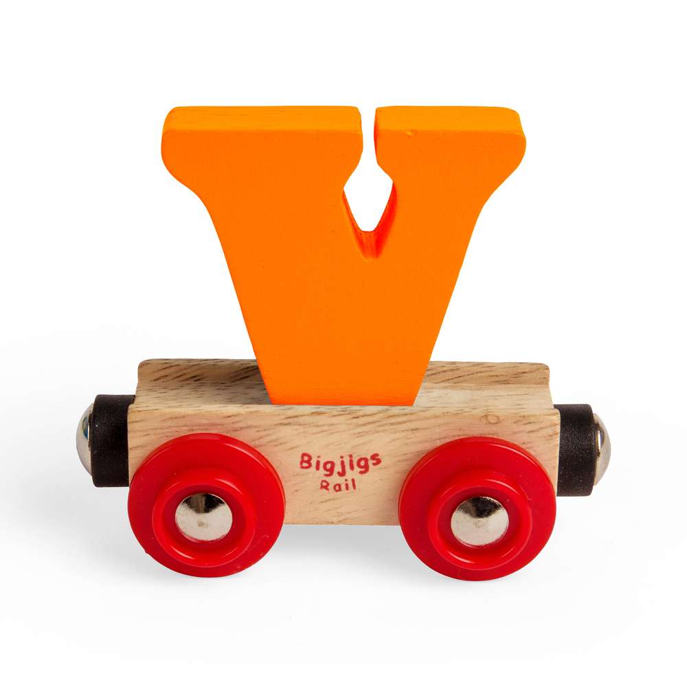 Bigjigs Rail Name Letters V Wooden Train Accessory
