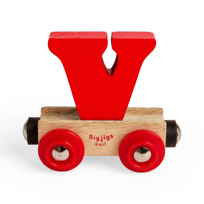 Bigjigs Rail Name Letters V Wooden Train Accessory