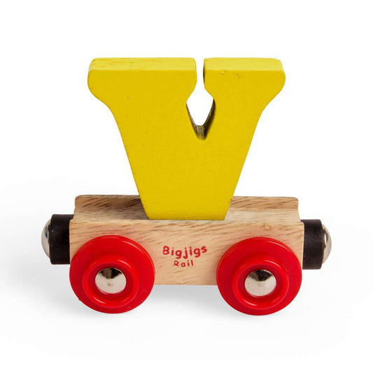 Bigjigs Rail Name Letters V Wooden Train Accessory