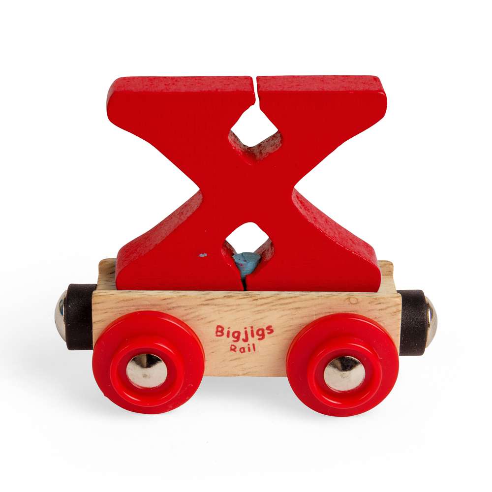 Bigjigs Rail Name Wooden Letter X Train Carriage Toy