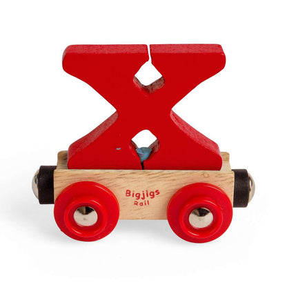 Bigjigs Rail Name Wooden Letter X Train Carriage Toy