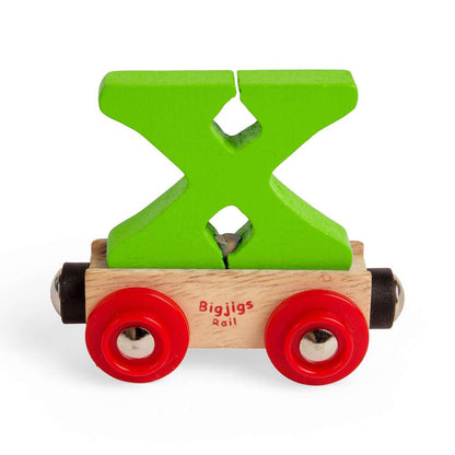 Bigjigs Rail Name Wooden Letter X Train Carriage Toy