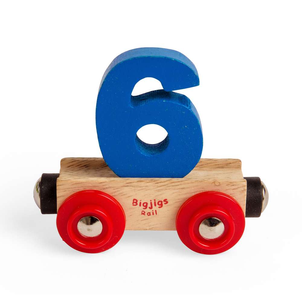 Bigjigs Rail Name Number 6 Wooden Train Carriage