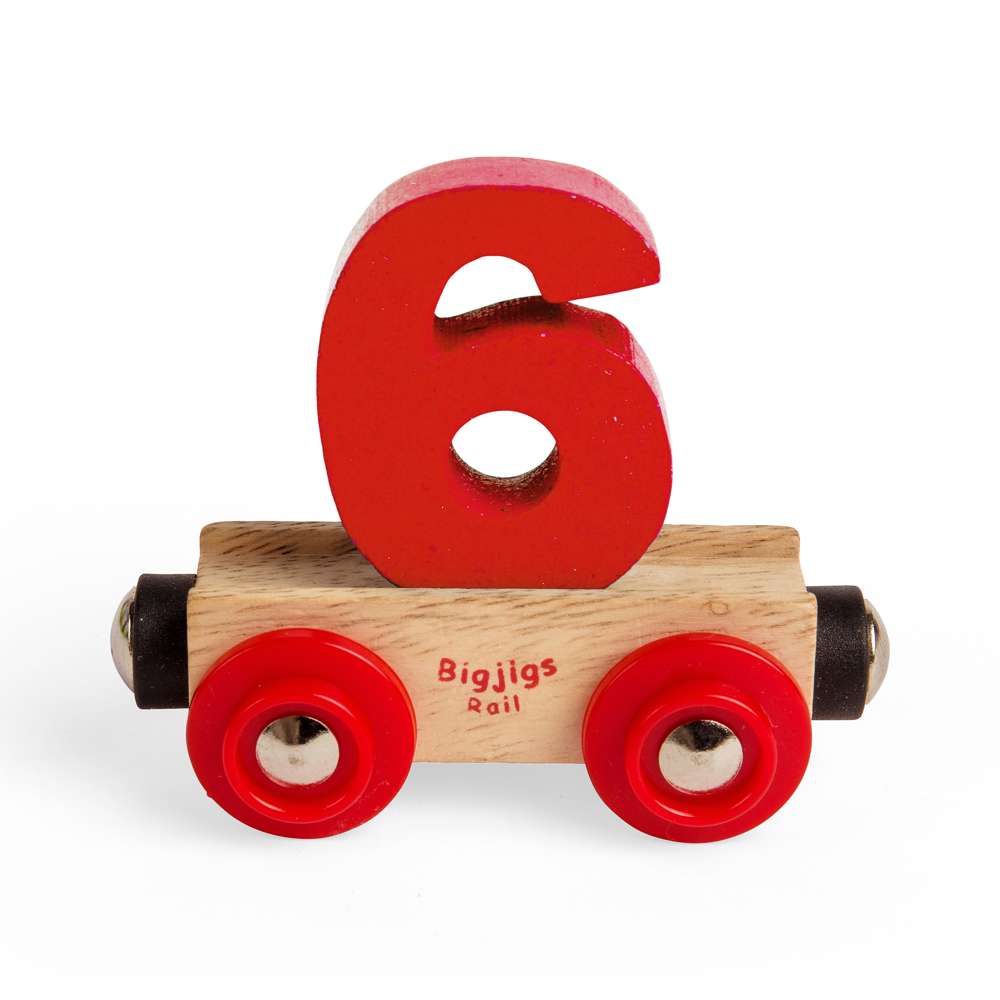 Bigjigs Rail Name Number 6 Wooden Train Carriage