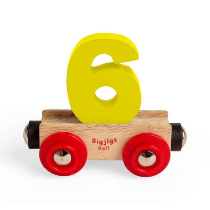 Bigjigs Rail Name Number 6 Wooden Train Carriage