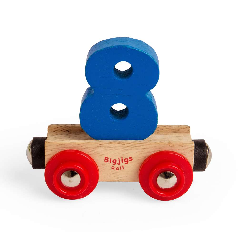 Bigjigs Rail Name Number 8 Wooden Train Carriage
