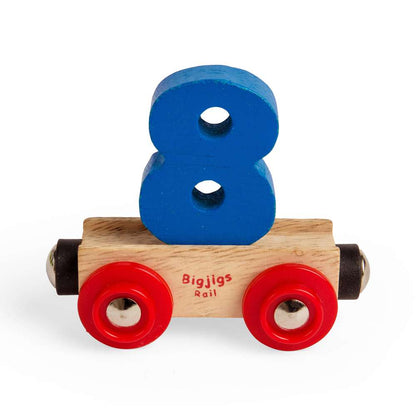 Bigjigs Rail Name Number 8 Wooden Train Carriage