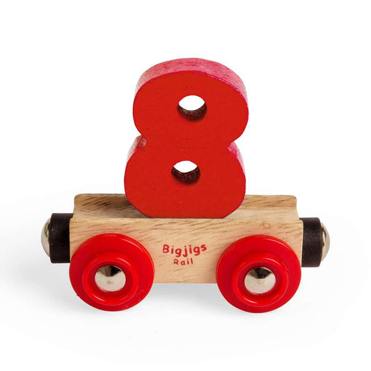 Bigjigs Rail Name Number 8 Wooden Train Carriage