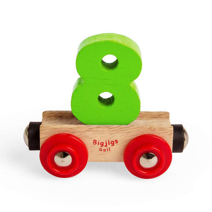 Bigjigs Rail Name Number 8 Wooden Train Carriage