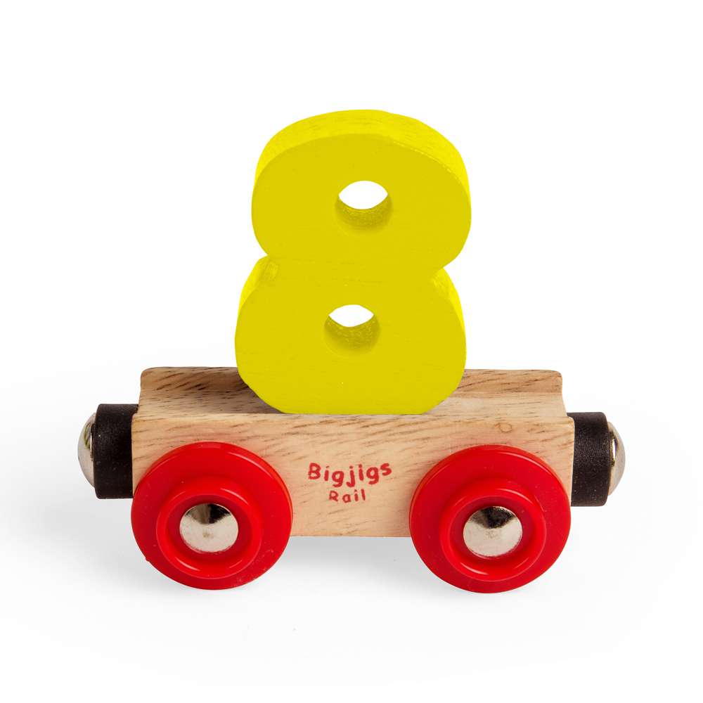 Bigjigs Rail Name Number 8 Wooden Train Carriage