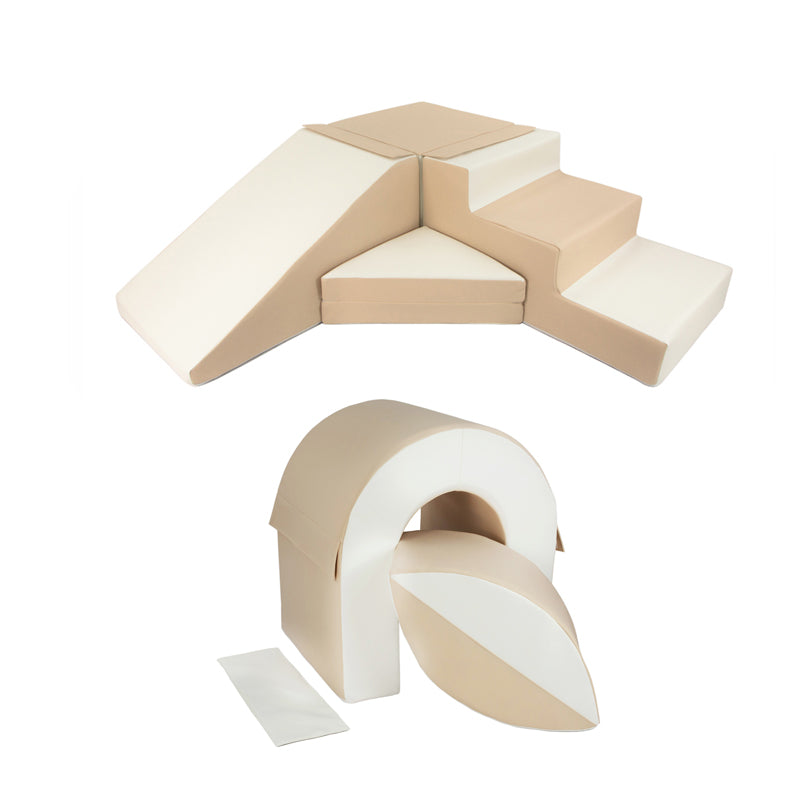 Soft Play Kingdom Step & Slide Bridge Bundle Beige