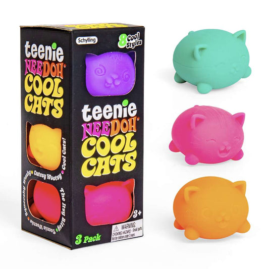 NeeDoh Teenie Cool Cats Squishy Fidget Toy 3 Pack