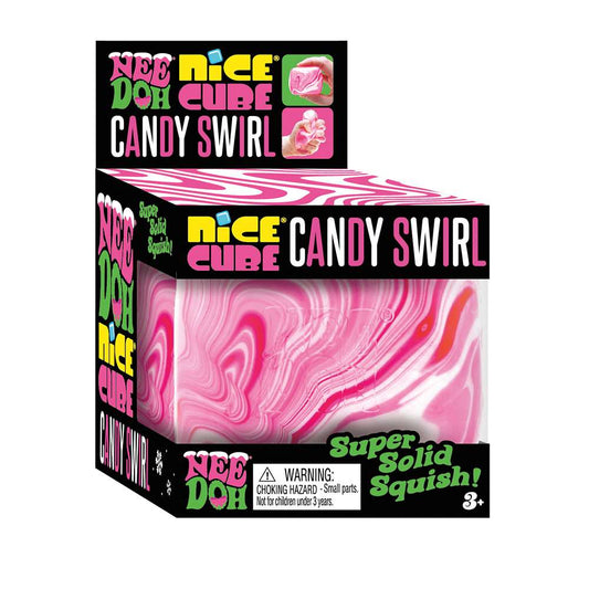 NeeDoh Candy Swirl Nice Cube Super Solid Squish Fidget Toy
