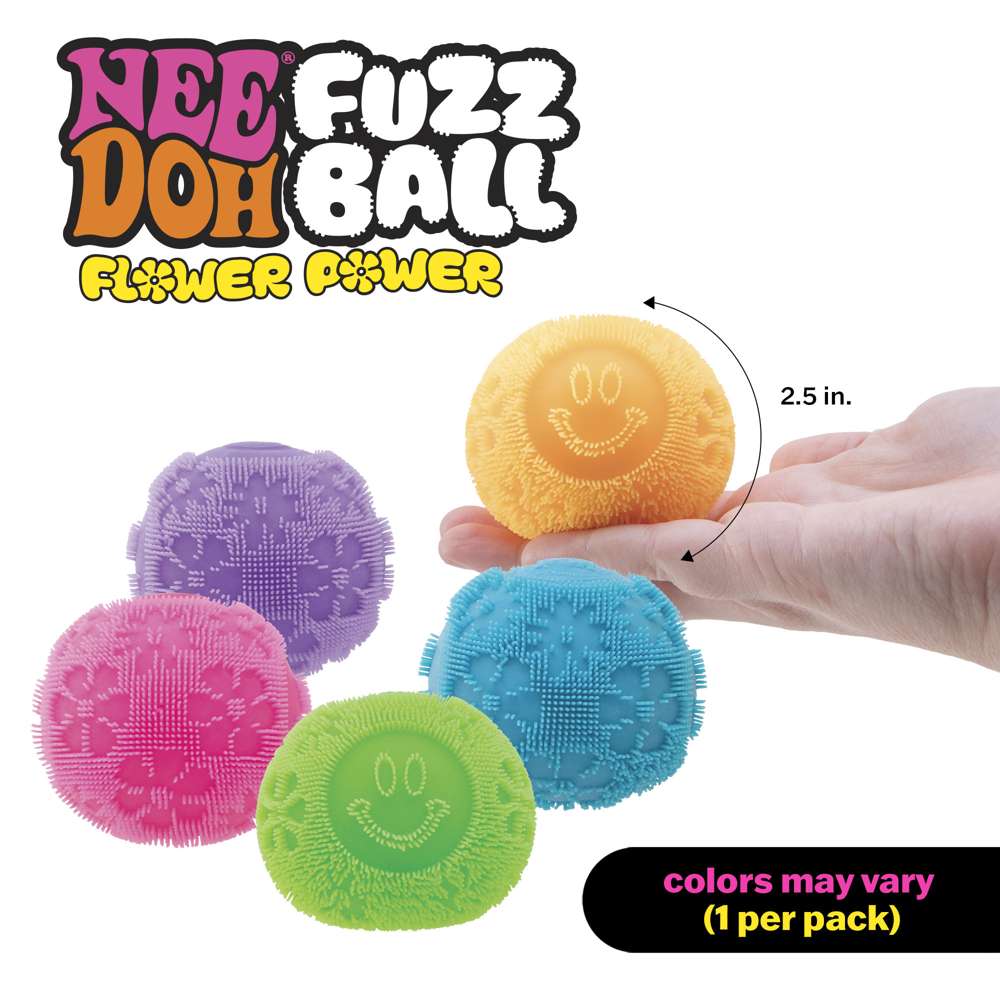 NeeDoh Fuzz Ball Flower Power Sensory Fidget Toy