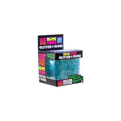 NeeDoh Glitter & Glow Nice Cube Super Solid Squish Fidget Toy