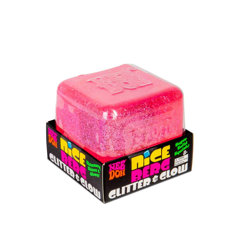 NeeDoh Niceberg Glitter & Glow Super Solid Squish Fidget Toy