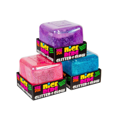 NeeDoh Niceberg Glitter & Glow Super Solid Squish Fidget Toy