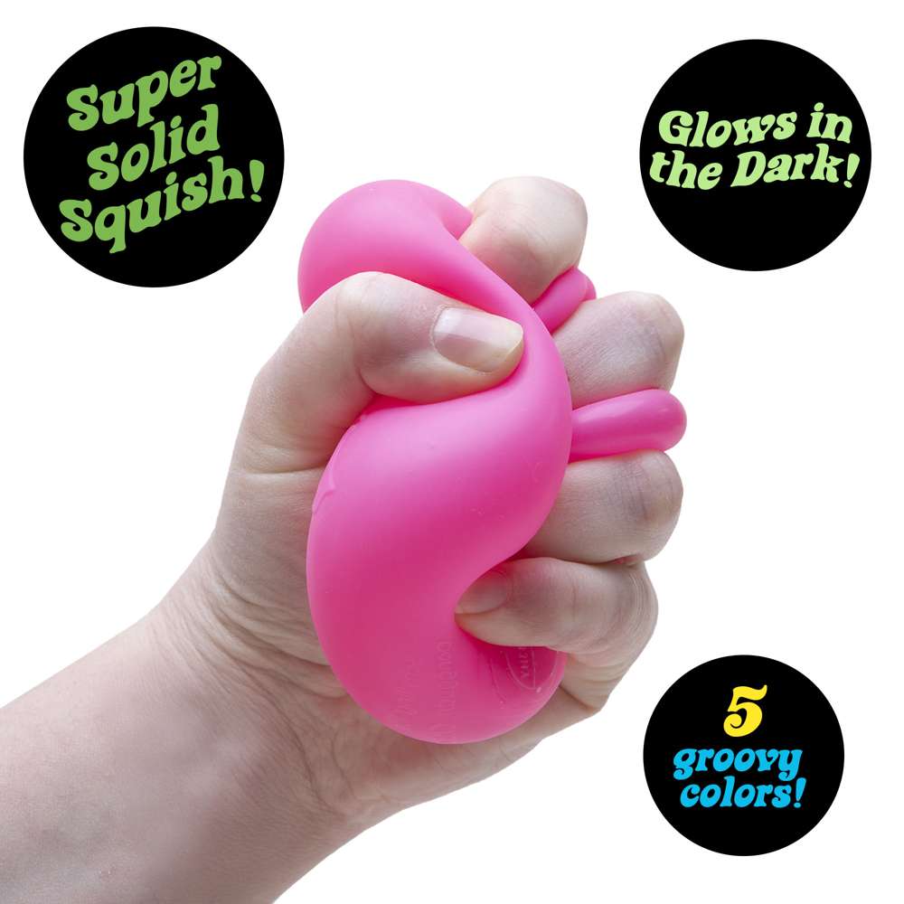 NeeDoh Nice Cube Glow Super Solid Squish Glow-in-the-Dark Fidget Toy