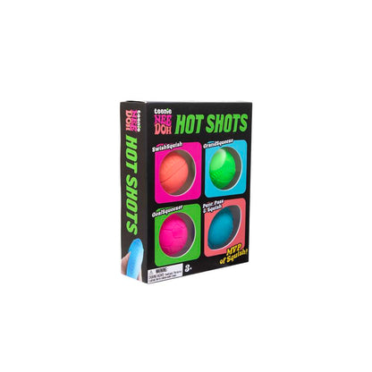 NeeDoh Teenie Hot Shots Sports Ball Fidget Toy 4 Pack