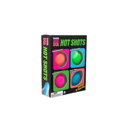 NeeDoh Teenie Hot Shots Sports Ball Fidget Toy 4 Pack