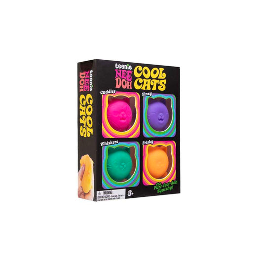 NeeDoh Teenie Cool Cats Velvet Squeeze Fidget Toy 4 Pack