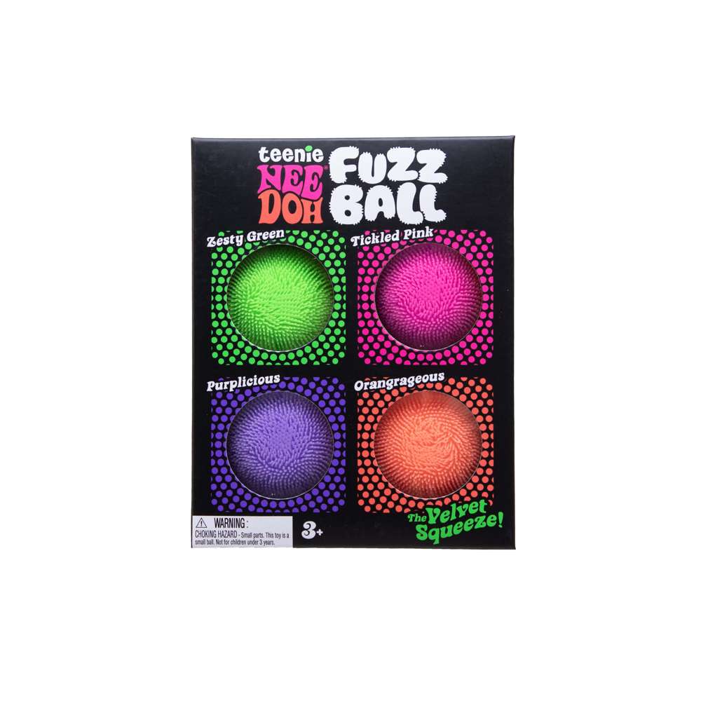 NeeDoh Teenie FuzzBall Stress Ball 4-Pack Assorted