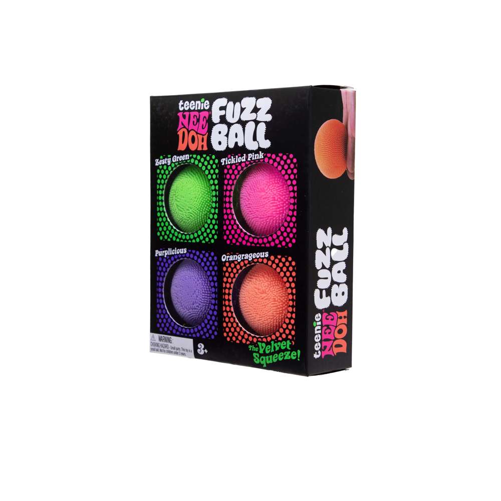 NeeDoh Teenie FuzzBall Stress Ball 4-Pack Assorted