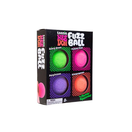 NeeDoh Teenie FuzzBall Stress Ball 4-Pack Assorted