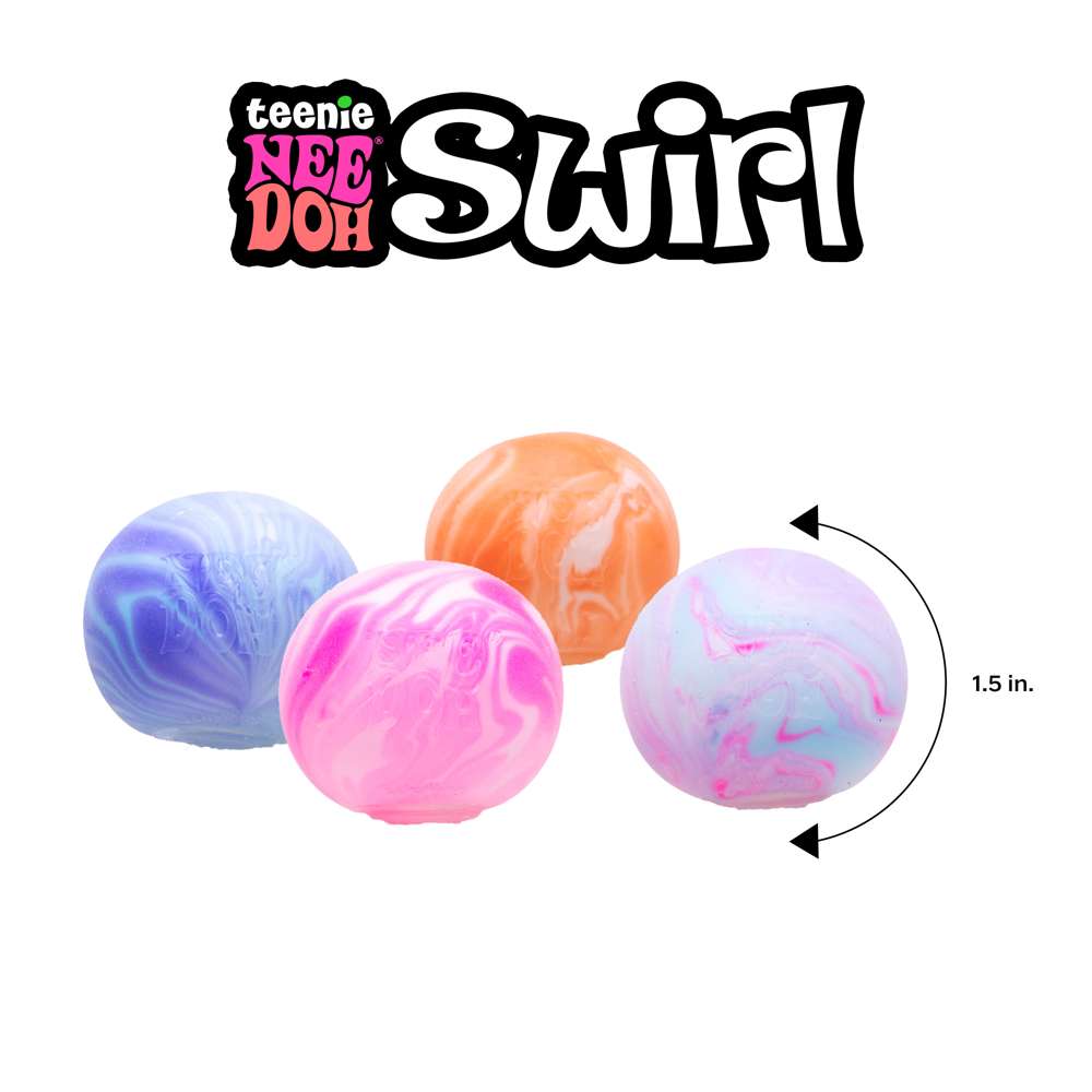 NeeDoh Teenie Swirl Marbled Squishy Fidget Toy 4 Pack