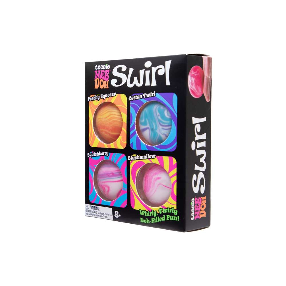 NeeDoh Teenie Swirl Marbled Squishy Fidget Toy 4 Pack