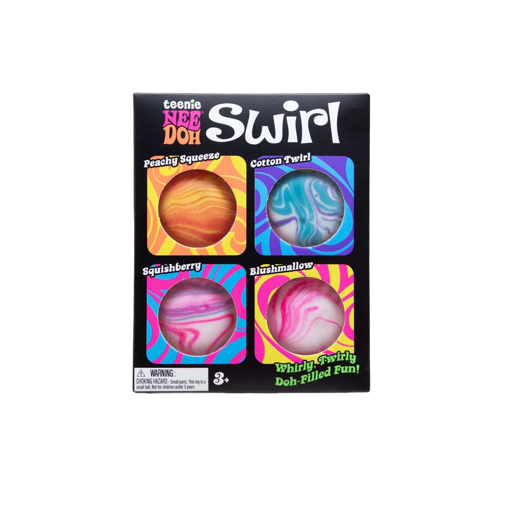 NeeDoh Teenie Swirl Marbled Squishy Fidget Toy 4 Pack