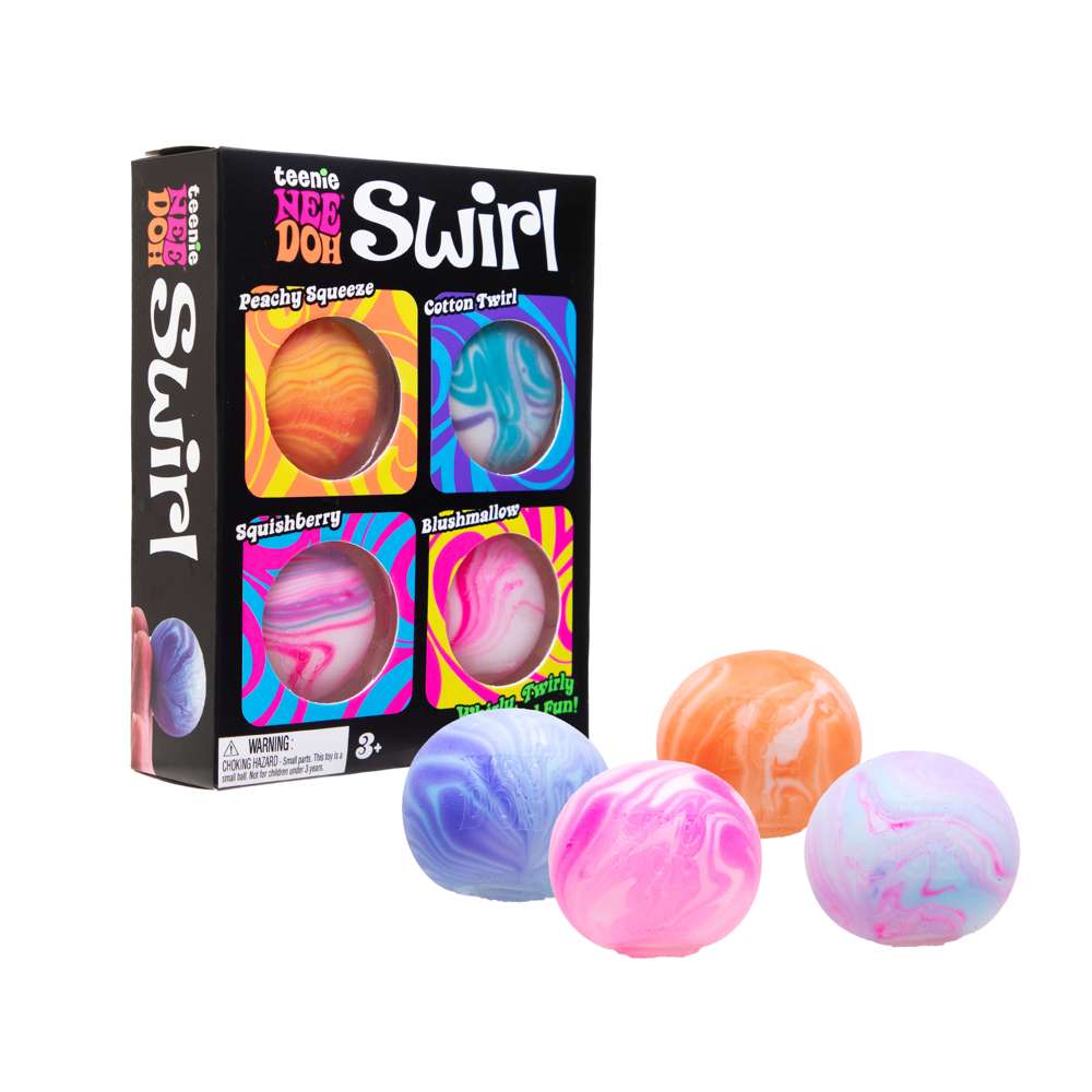 NeeDoh Teenie Swirl Marbled Squishy Fidget Toy 4 Pack