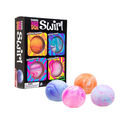 NeeDoh Teenie Swirl Marbled Squishy Fidget Toy 4 Pack