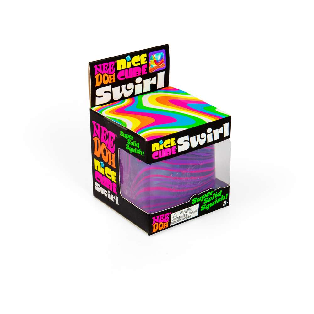 NeeDoh Nice Cube Swirl Super Solid Squish Stress Relieving Fidget Toy