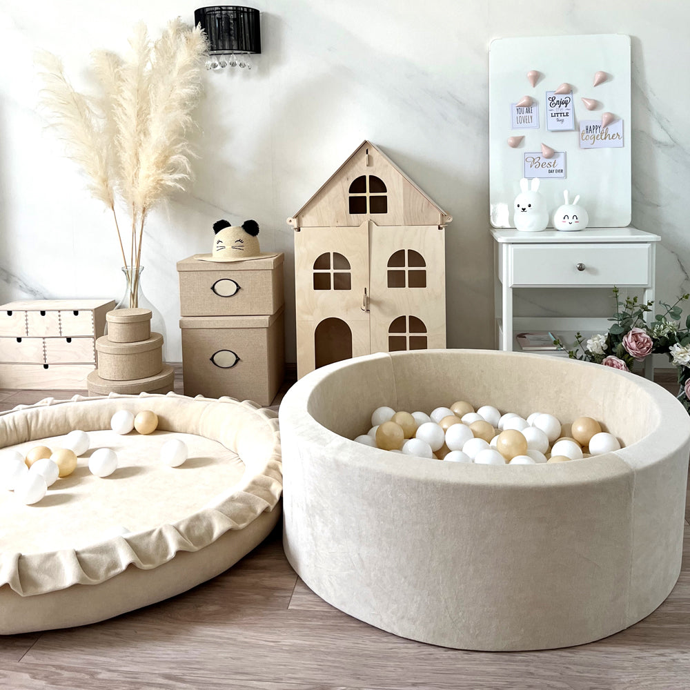 Soft Play Kingdom Luxe Ball Pit Velvet Cream
