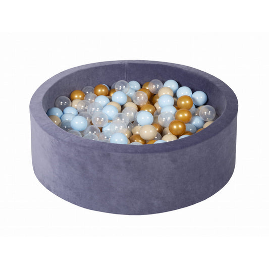 Soft Play Kingdom Velvet Round Ball Pit Midnight Blue
