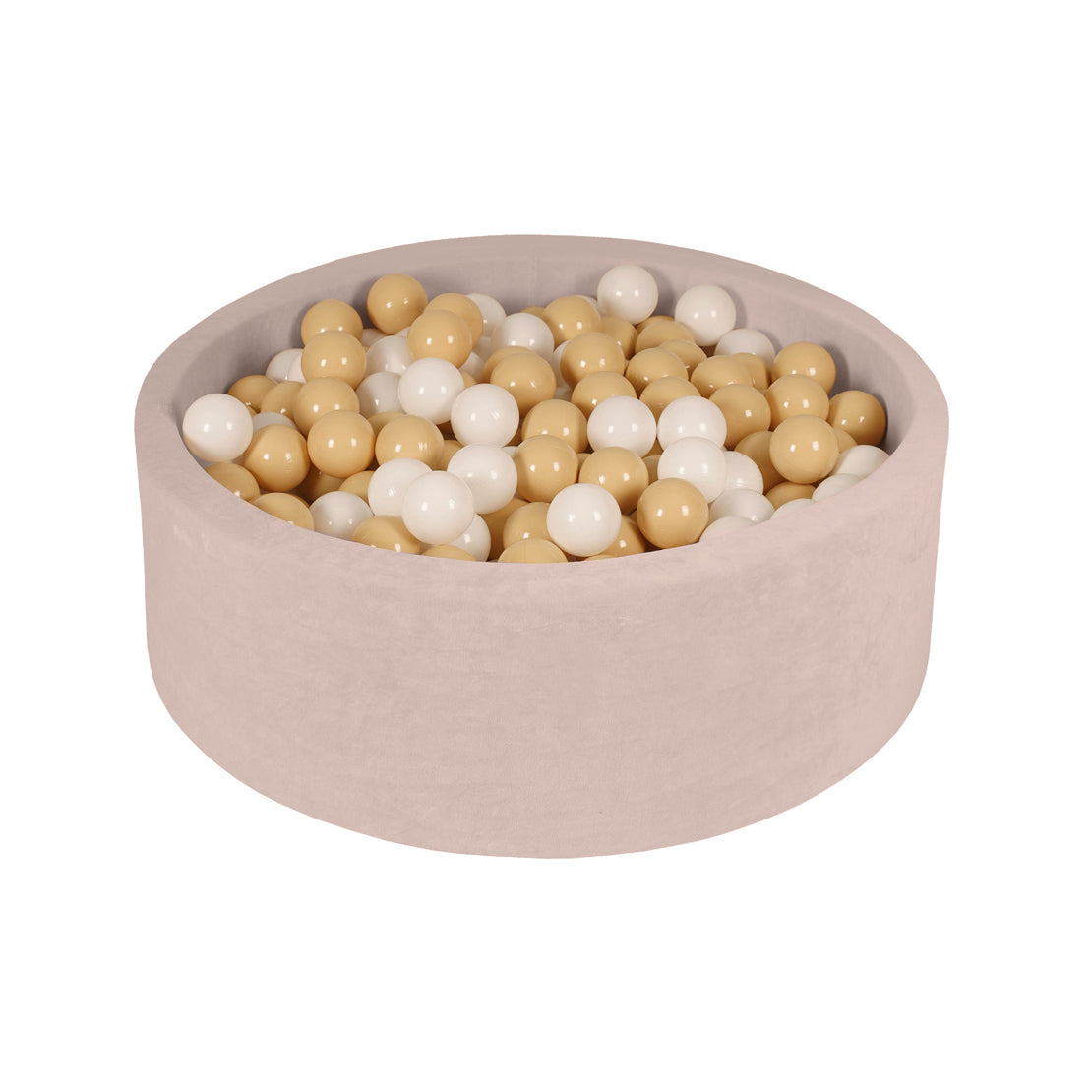 Soft Play Kingdom Velvet Round Ball Pit Light Beige