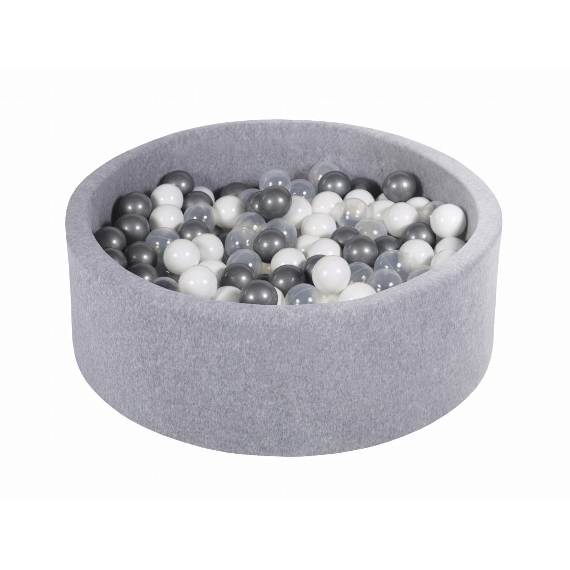 Soft Play Kingdom Velvet Round Ball Pit Light Grey