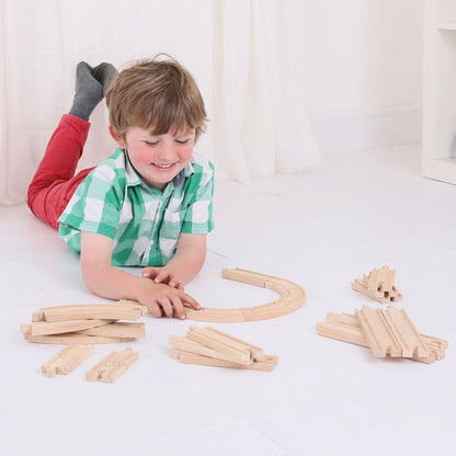 Bigjigs Rail Curves and Straights Wooden Train Accessory